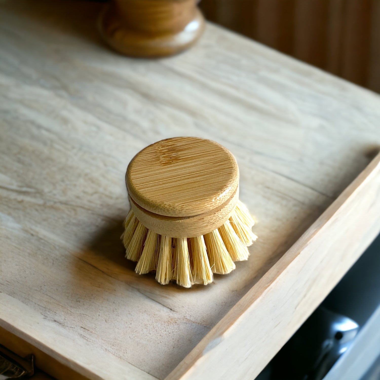 Brosse à vaisselle en bamboo avec tête remplacable